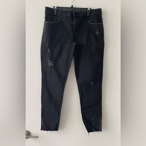 Zara Blue Black Distressed Jeans - size US 10